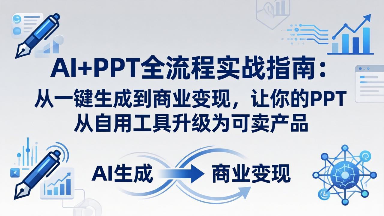 AI+PPT全流程实战指南-更新4月21：从一键生成到商业变现，让你的PPT从自用工具升级为可卖产品-资源站