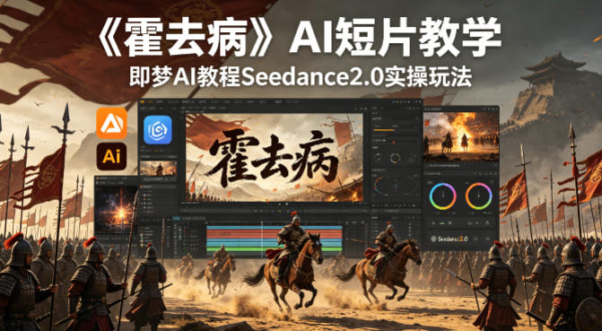 《霍去病》AI短片教学，即梦AI教程Seedance2.0实操玩法-资源站
