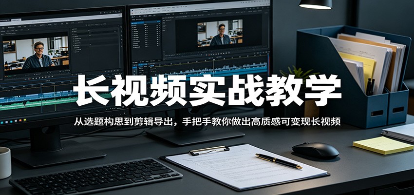 长视频实战教学，从选题构思到剪辑导出，手把手教你做出高质感可变现长视频-资源站