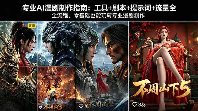 专业AI漫剧制作指南：工具+剧本+提示词+流量全流程，零基础也能玩转专业漫剧制作-资源站