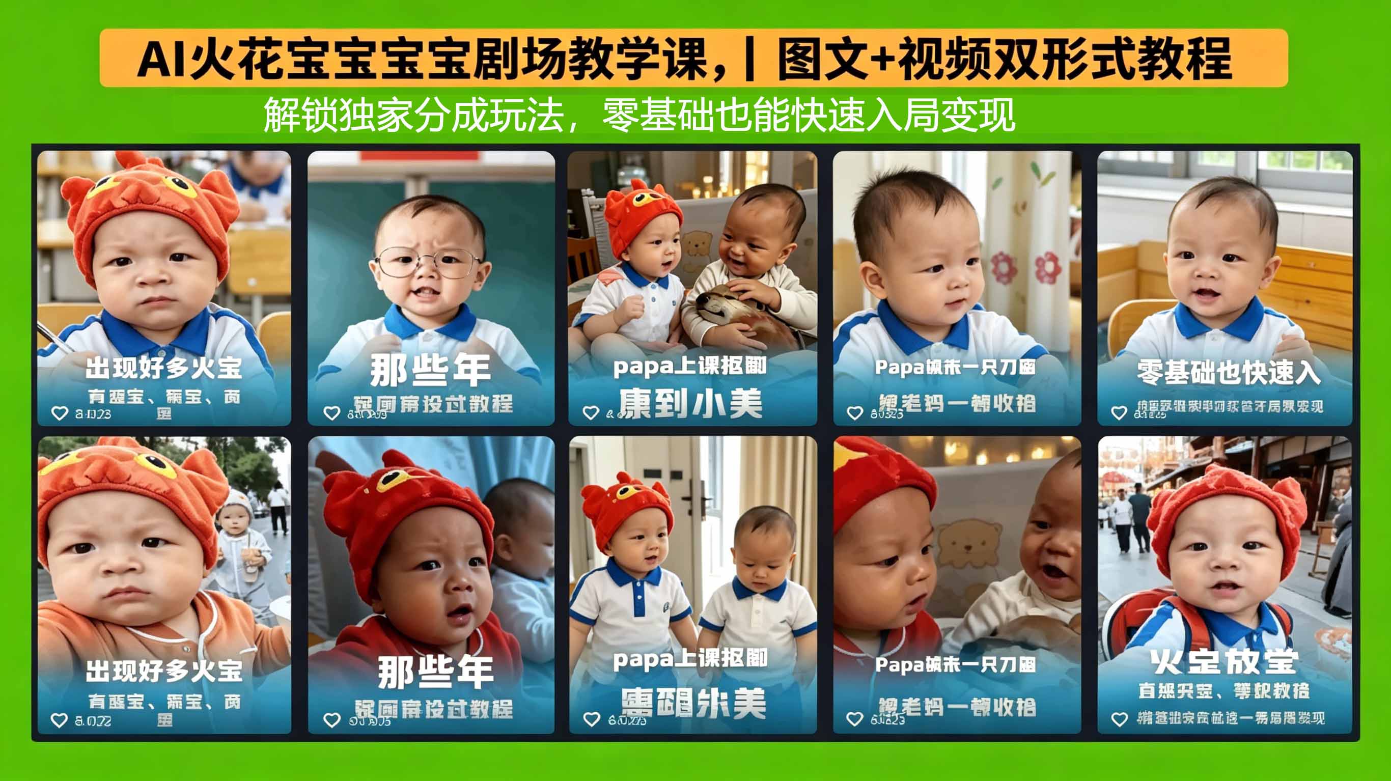 AI火花宝宝宝宝剧场教学课，图文+视频双形式教程，解锁独家分成玩法，零基础也能快速入局变现-资源站