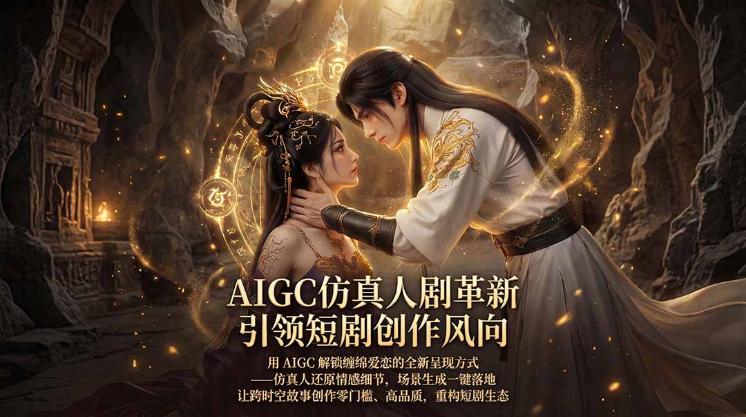 AIGC 仿真人短剧创作革新，解锁仙侠爱恋全新呈现，一键出高质场景，零门槛打造爆款剧集-资源站