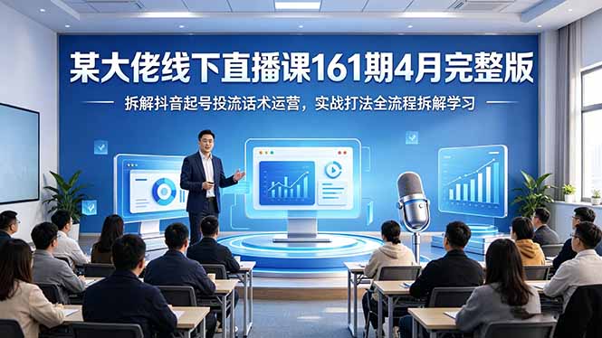 某大佬线下直播课161期4月完整版，拆解抖音起号投流话术运营，实战打法全流程拆解学习-资源站