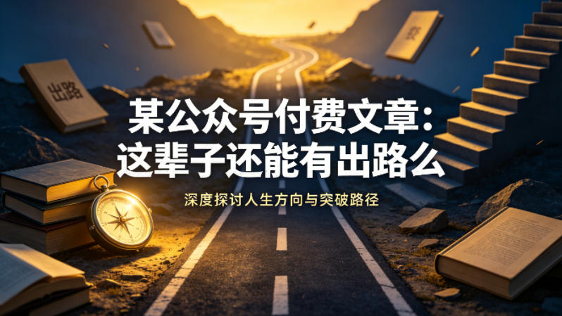某公众号付费文章：这辈子还能有出路么-资源站