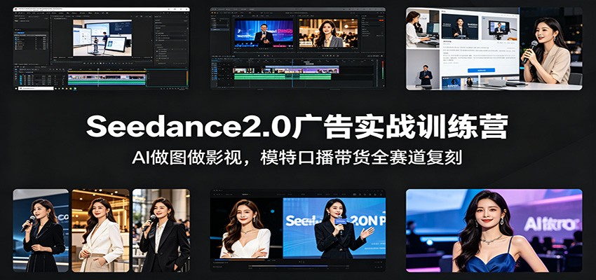Seedance2.0广告实战训练营：AI做图做影视，模特口播带货全赛道复刻-资源站