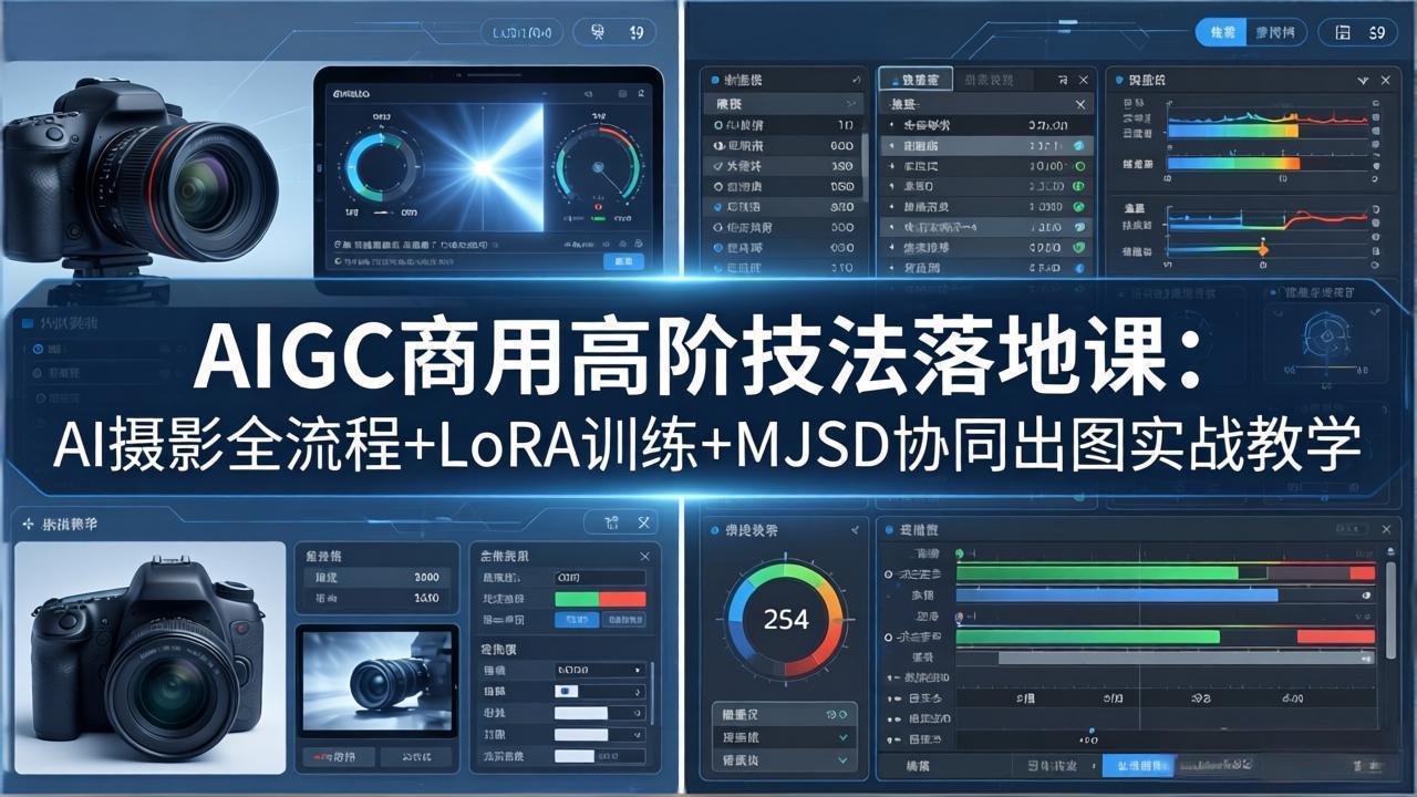 AIGC商用高阶技法落地课：AI摄影全流程+LoRA训练+MJSD协同出图实战教学-资源站