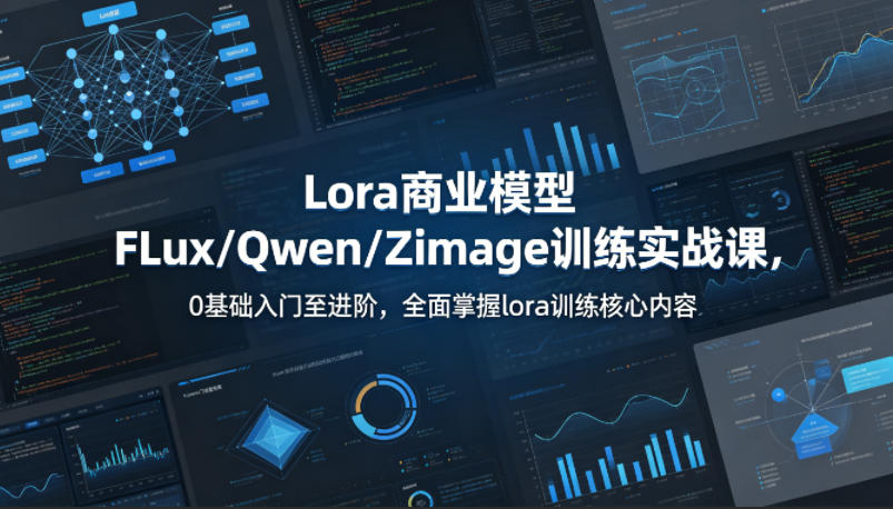 系统性学习Lora商业模型FLux／Qwen／Zimage训练实战课，0基础入门至进阶，全面掌握lora训练核心内容-资源站