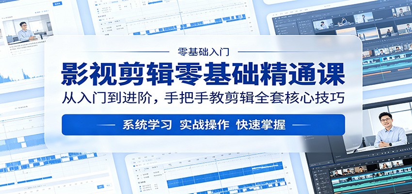 影视剪辑零基础精通课：从入门到进阶，手把手教剪辑全套核心技巧-资源站