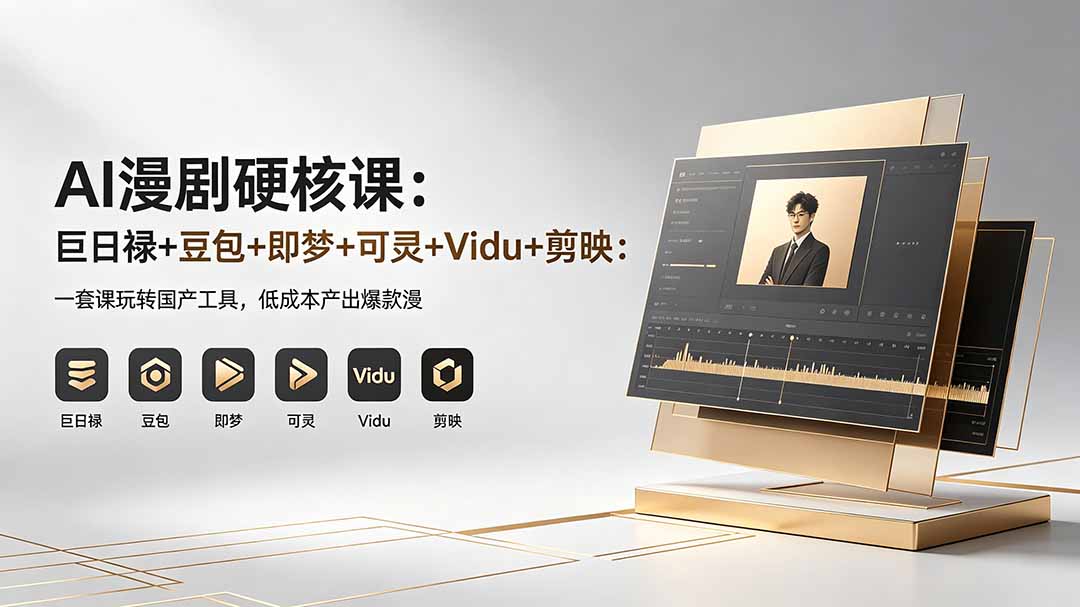 AI漫剧硬核课：巨日禄+豆包+即梦+可灵+Vidu+剪映：一套课玩转国产工具，低成本产出爆款漫剧-资源站
