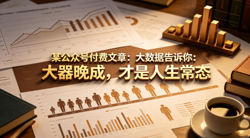 某公众号付费文章：大数据告诉你：大器晚成，才是人生常态-资源站