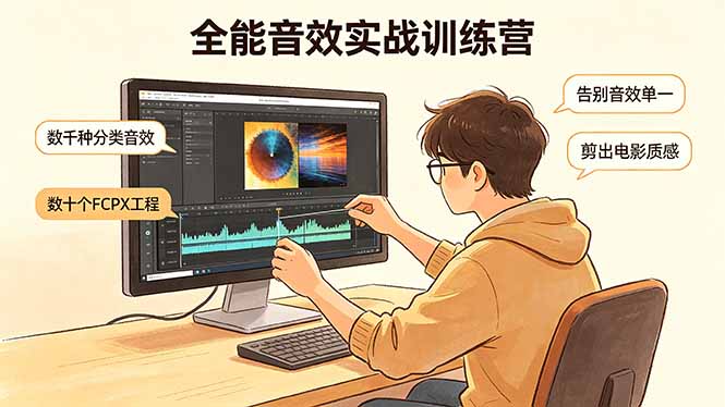 全能音效实战训练营：数千种分类音效+数十个FCPX工程，告别音效单一，剪出电影质感-资源站