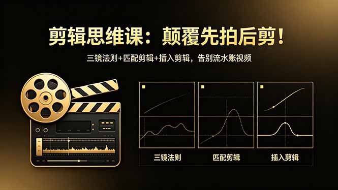 剪辑思维课：颠覆先拍后剪！三镜法则+匹配剪辑+插入剪辑，告别流水账视频-资源站