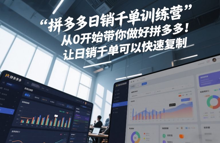 拼多多日销千单训练营，从0开始带你做好拼多多，让日销千单可以快速复制(更新26年4月)-资源站
