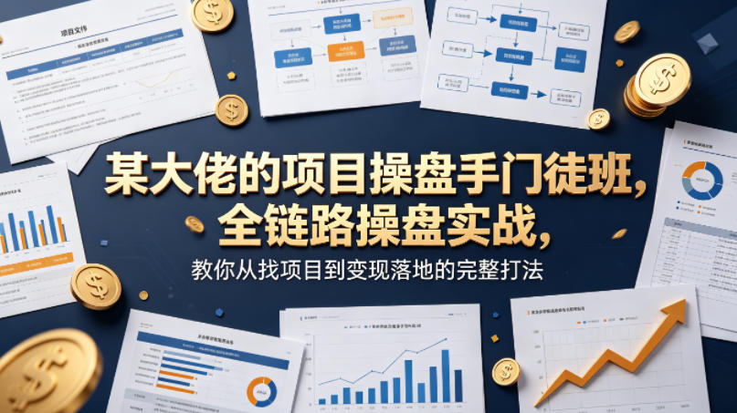 某大佬的项目操盘手门徒班，全链路操盘实战，教你从找项目到变现落地的完整打法-资源站