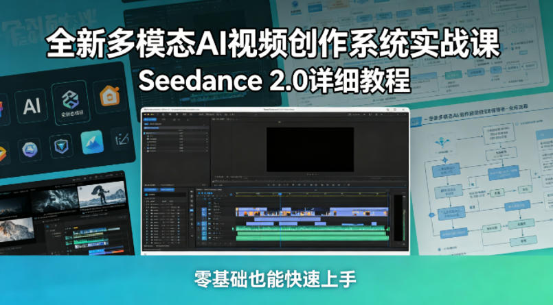 全新多模态AI视频创作系统实战课，Seedance 2.0详细教程，零基础也能快速上手-资源站