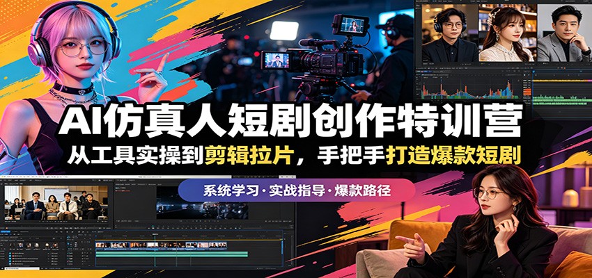 AI仿真人短剧创作特训营：从工具实操到剪辑拉片，手把手打造爆款短剧-资源站