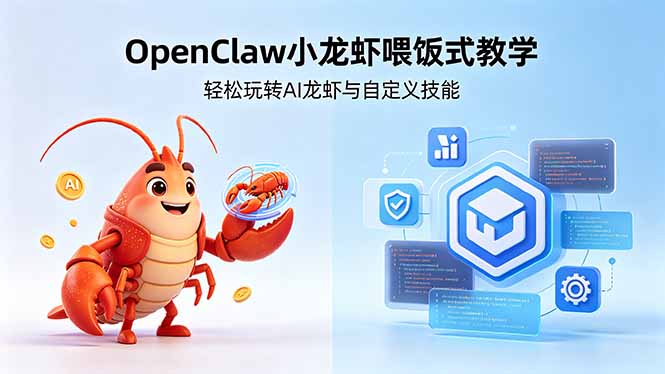 不用懂技术！OpenClaw小龙虾喂饭式教学，轻松玩转AI龙虾与自定义技能-资源站