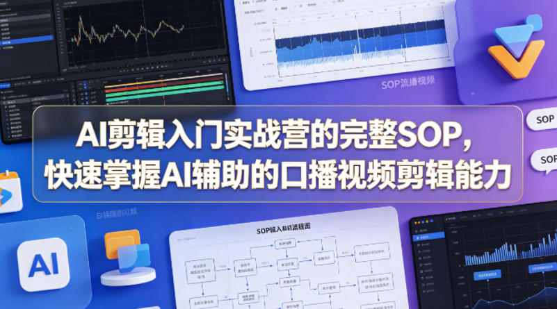 AI剪辑入门实战营的完整SOP，快速掌握AI辅助的口播视频剪辑能力-资源站