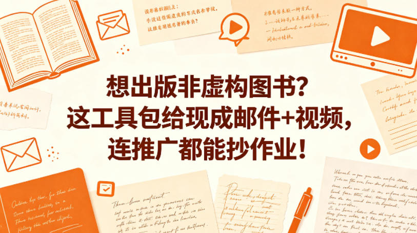 想出版非虚构图书？这工具包给现成邮件+视频，连推广都能抄作业！【原创双语字幕】-资源站