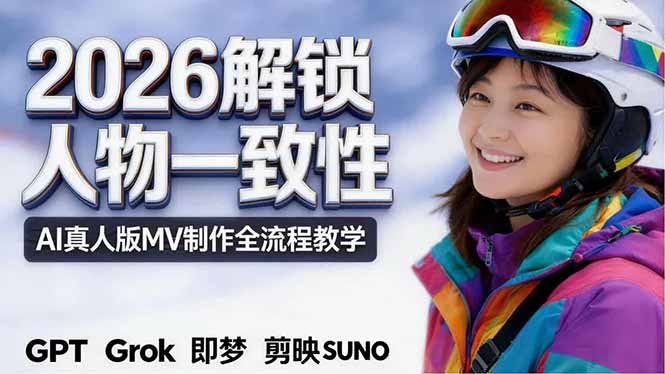 2026独创解锁人物一致性：AI真人版MV制作，不讲空话，不拼概念，全流程实操-资源站
