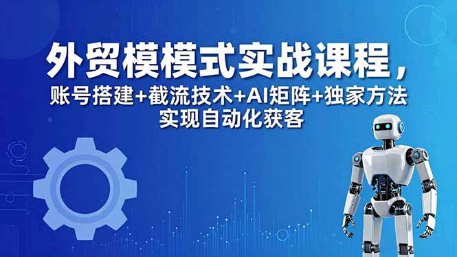 外贸新模式实战课程-更新5月，账号搭建+截流技术+AI矩阵+独家方法实现自动化获客-资源站