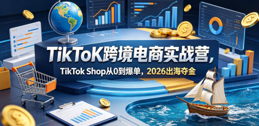 TikToK跨境电商实战营，TikTok Shop从0到爆单，2026出海夺金-资源站