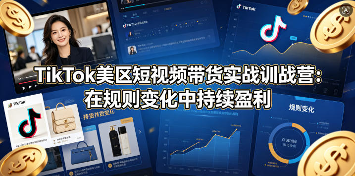 TikTok美区短视频带货实战训战营：在规则变化中持续盈利-资源站