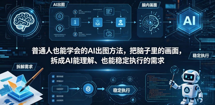 普通⼈也能学会的AI出图⽅法，把脑子里的画面，拆成AI能理解、也能稳定执行的需求【文档】-资源站