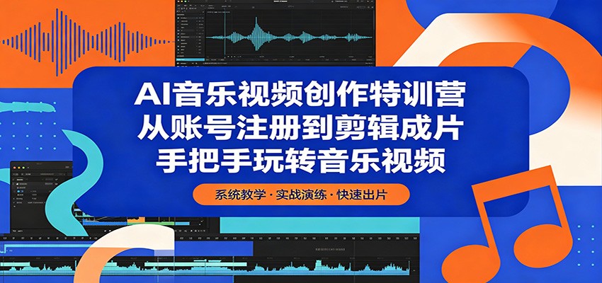 AI音乐视频创作特训营：从账号注册到剪辑成片，手把手玩转音乐视频-资源站