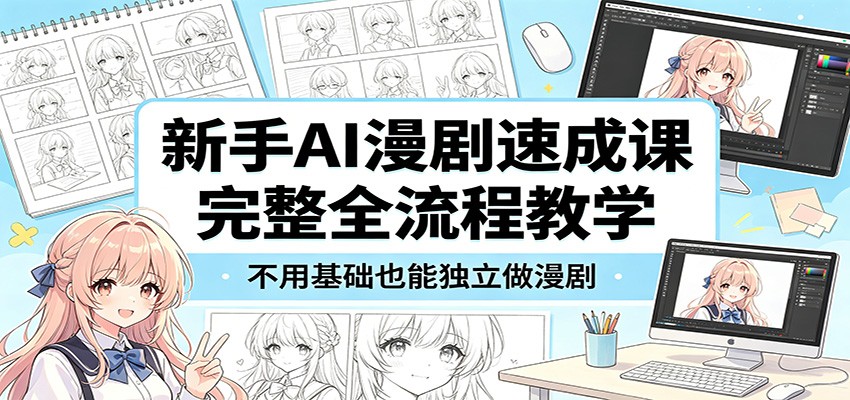 新手AI漫剧速成课：完整全流程教学，不用基础也能独立做漫剧-资源站