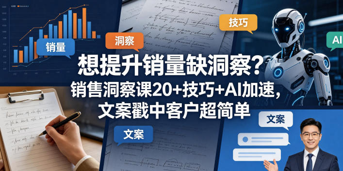 想提升销量缺洞察？销售洞察课20+技巧+AI加速，文案戳中客户超简单【原创双语字幕】-资源站