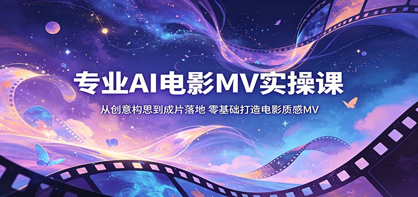 专业AI电影MV实操课：从创意构思到成片落地，零基础打造电影质感MV-资源站