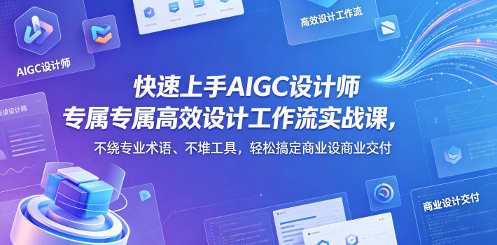 快速上手AIGC设计师专属高效设计工作流实战课，不绕专业术语、不堆工具，轻松搞定商业设计交付-资源站