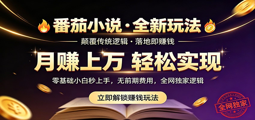 番茄小说5月最新独家玩法，稳定落地实测月入过万！-资源站