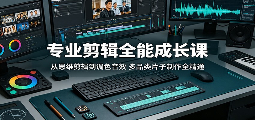 专业剪辑全能成长课：从思维剪辑到调色音效，多品类片子制作全精通-资源站