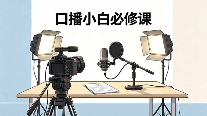 口播小白必修课：录像收音灯光设备+脚本撰写，搭专业级录制场景-资源站