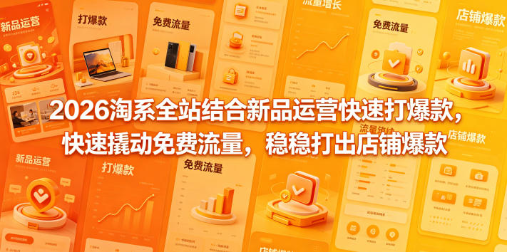 2026淘系全站结合新品运营快速打爆款，快速撬动免费流量，稳稳打出店铺爆款(更新5月12日)-资源站
