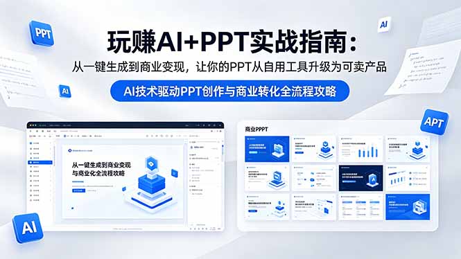 玩赚AI+PPT实战指南-更新5月13：从一键生成到商业变现，让你的PPT从自用工具升级为可卖产品-资源站
