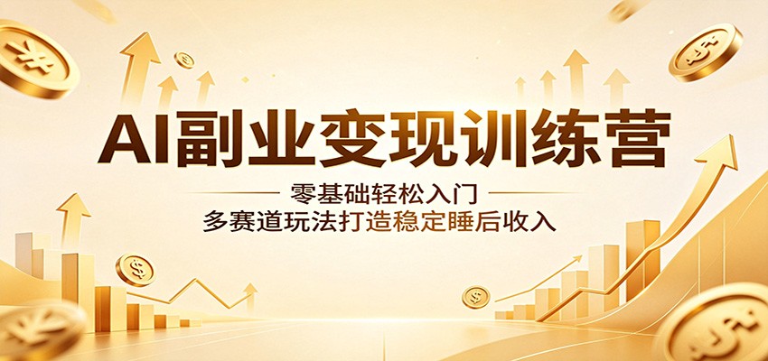 AI副业变现训练营：零基础轻松入门，多赛道玩法打造稳定睡后收入-资源站