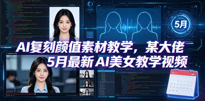AI复刻颜值素材教学，某大佬5月最新AI美女教学视频，内含4月好物复刻教学-资源站