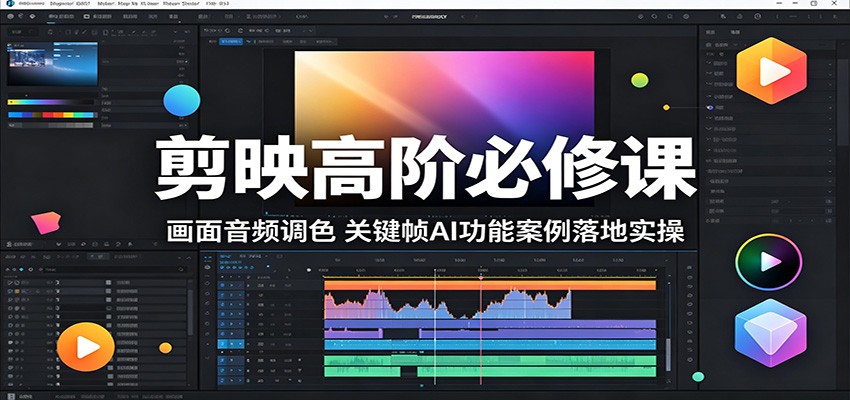 剪映高阶必修课：画面音频调色，关键帧AI功能案例落地实操-资源站