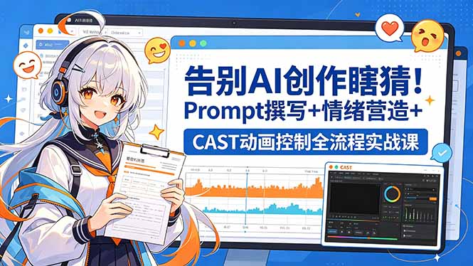 告别AI创作瞎猜！Prompt撰写+情绪营造+CAST动画控制全流程实战课-资源站