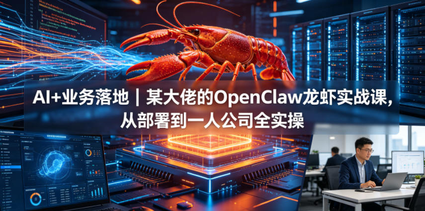 AI+业务落地｜某大佬的OpenClaw小龙虾实战课，从部署到一人公司全实操-资源站