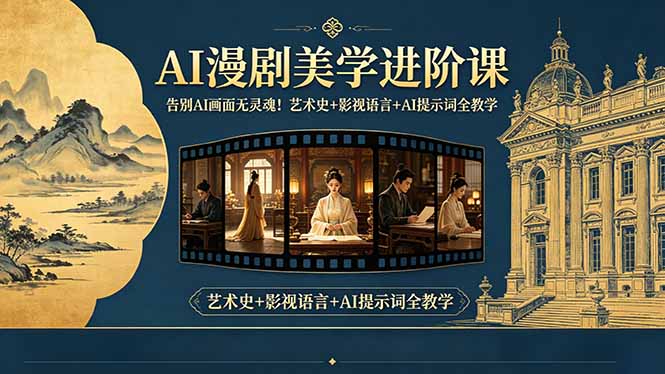 告别AI画面无灵魂！AI漫剧美学进阶课，艺术史+影视语言+AI提示词全教学-资源站
