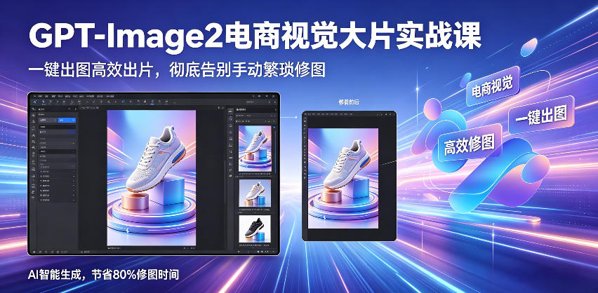 GPT-Image2电商视觉大片实战课，一键出图高效出片，彻底告别手动繁琐修图-资源站