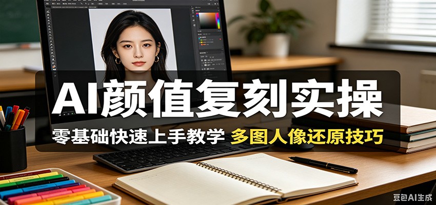 AI颜值复刻实操，零基础快速上手教学，多图人像还原技巧-资源站
