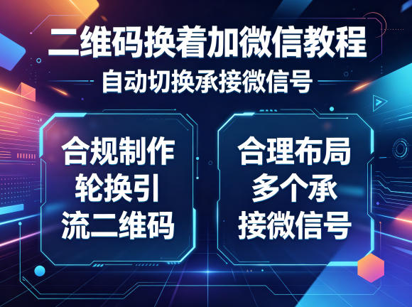 二维码换着加微信教程，自动切换承接微信号，合规制作轮换引流二维码，合理布局多个承接微信号-资源站