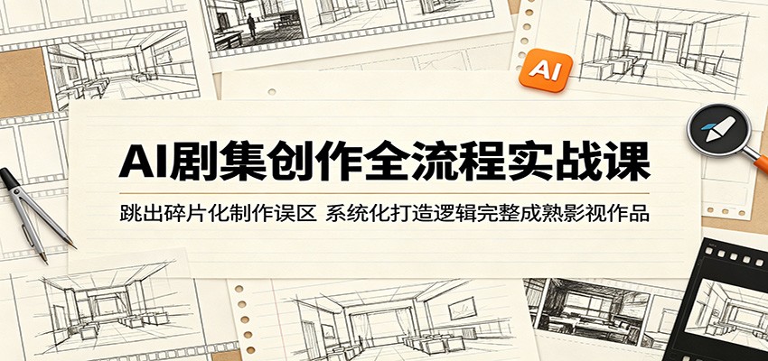 AI剧集创作全流程实战课：跳出碎片化制作误区，系统化打造逻辑完整成熟影视作品-资源站