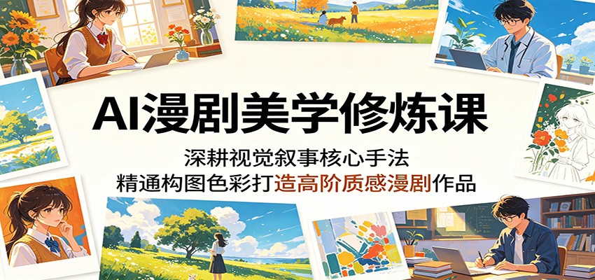 AI漫剧美学修炼课：深耕视觉叙事核心手法，精通构图色彩打造高阶质感漫剧作品-资源站