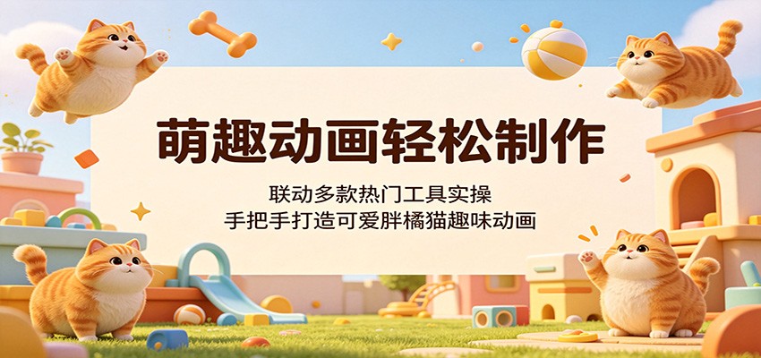 萌趣动画轻松制作，联动多款热门工具实操，手把手打造可爱胖橘猫趣味动画-资源站
